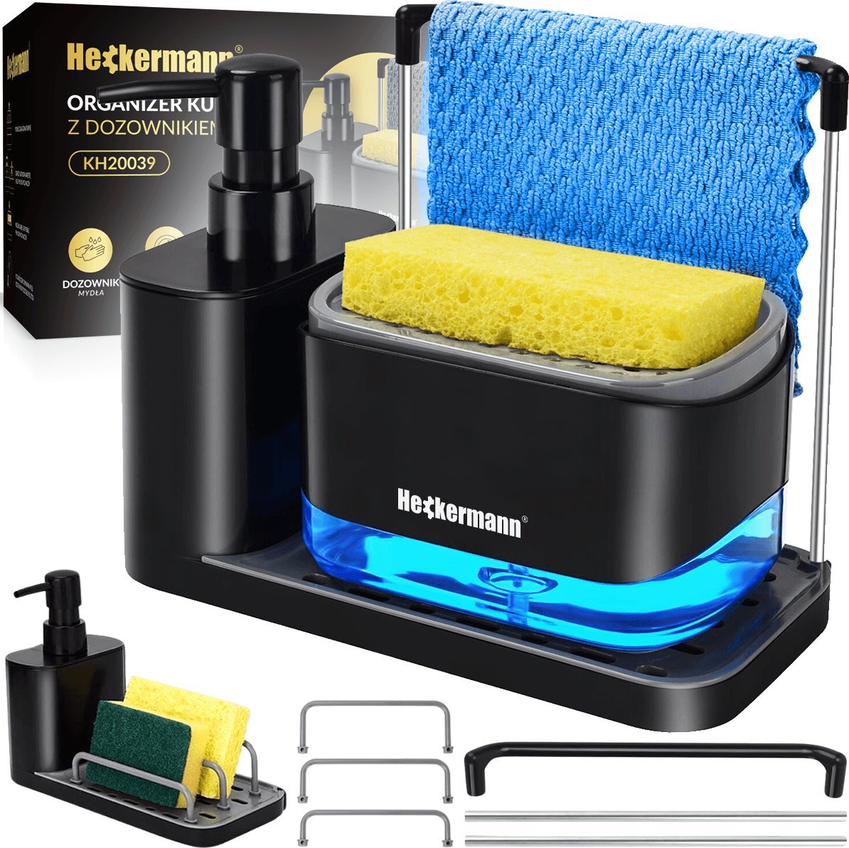 Dozownik do mydła Heckermann Kuchenny dozownik płynu Heckermann KH20039 Czarny