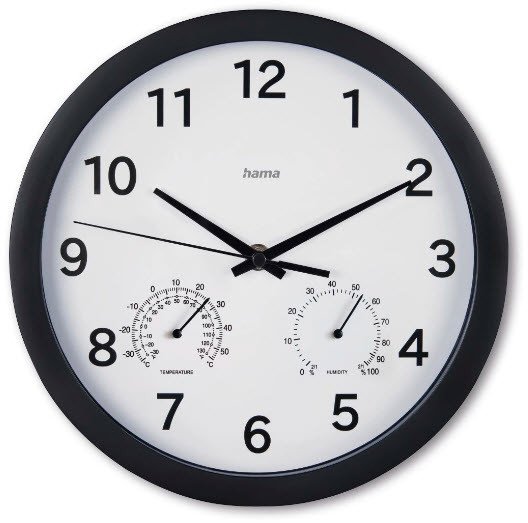 Hama Zegar ścienny Malta 25cm Czarny