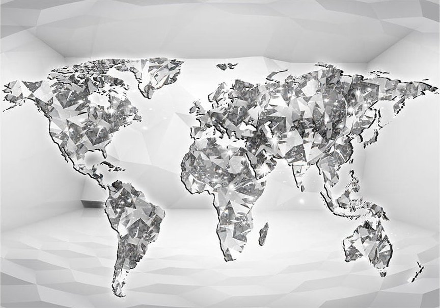 DecoNest Fototapeta - Diamentowa mapa - 250X175
