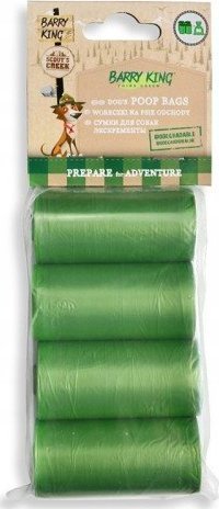 Barry King Woreczki na psie odchody, 4 rolki x 20szt, zielone, biodegradowalne