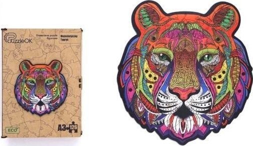 PuzzleOK Puzzle drewniane eko 126 Majestatyczny tygrys A3