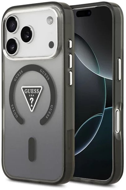 GUESS futerał do IPHONE 17 Pro Max kompatybilny z MagSafe GUHMP17XHGTMLCGK (IML Gradient W/ Triangle Logo) czarny