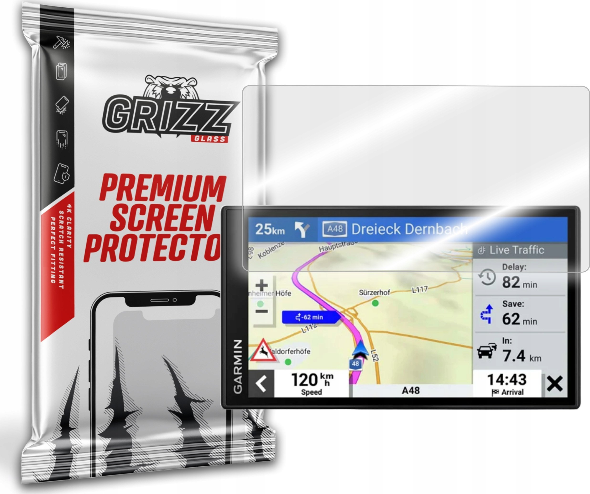 GrizzGlass Szkło hybrydowe GrizzGlass HybridGlass Garmin DriveSmart 86 MT-S