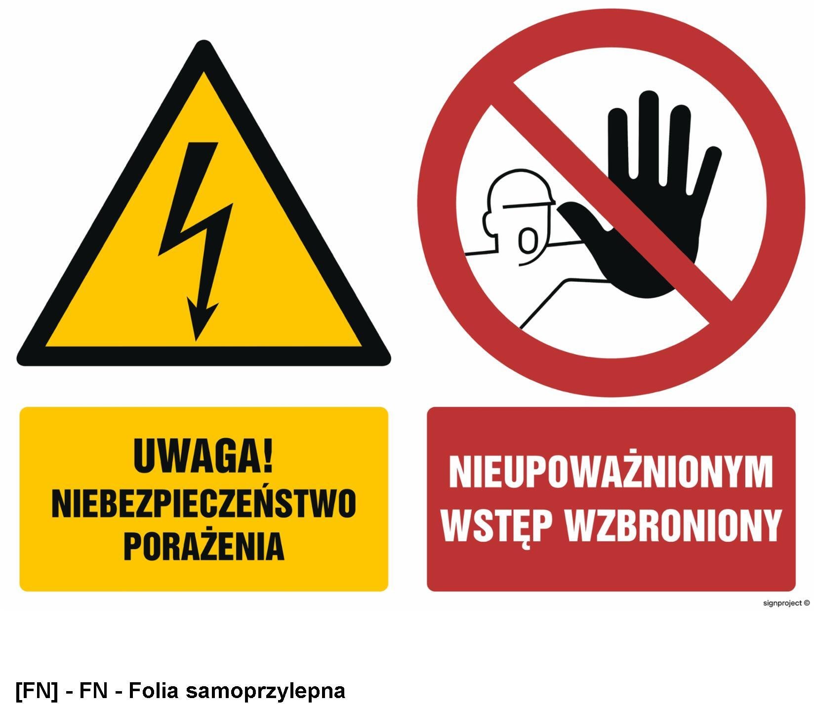 TD Systems GM009 - Uwaga niebezpieczeństwo porażenia Nieupoważnionym wstęp wzbroniony 800x600