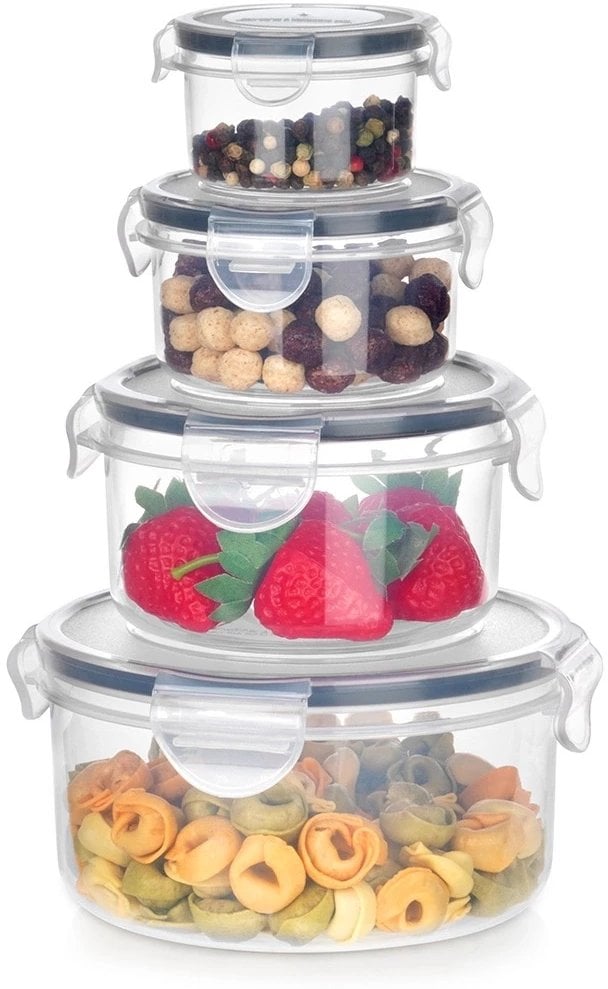 Pojemniki na żywność z pokrywką i uszczelką 4 szt.