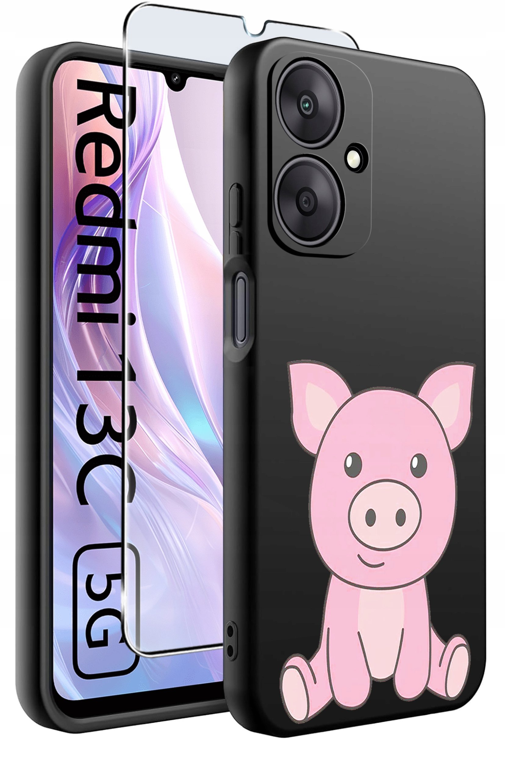 ETUI do Xiaomi Redmi 13C 5G WZORY |SILIKONOWE MATT CASE +SZKŁO HARTOWANE 9H