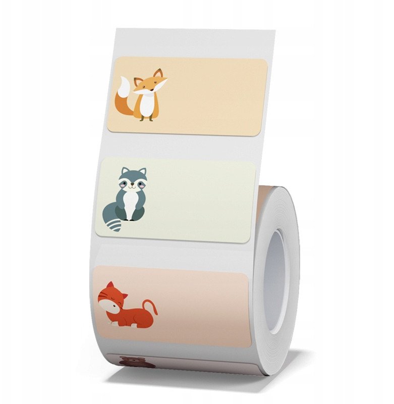 .NIIMBOT Etykiety Naklejki 40*20mm ZWIERZĘTA 320szt do B21/B3S/B1 Oryginalne