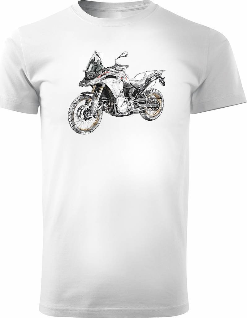 Topslang Koszulka motocyklowa z motocyklem na motor BMW GS F850 męska biała L