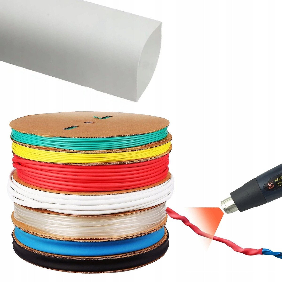 KOSZULKI TERMOKURCZLIWE KOSZULKA RURKA TERMOKURCZLIWA BIAŁA 40MM 20MM