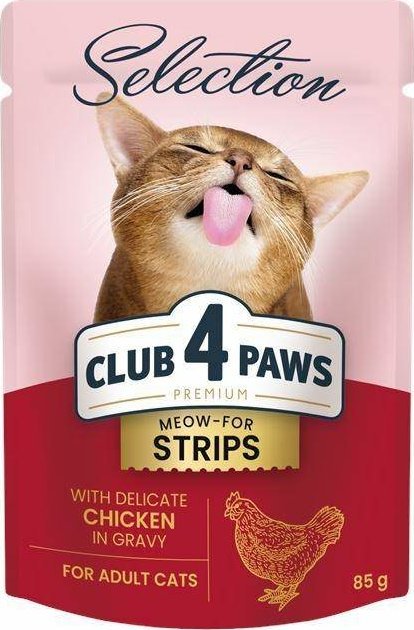 Club 4 Paws Club4Ł Kot Saszetka 80g Paski Kurczak w Sosie