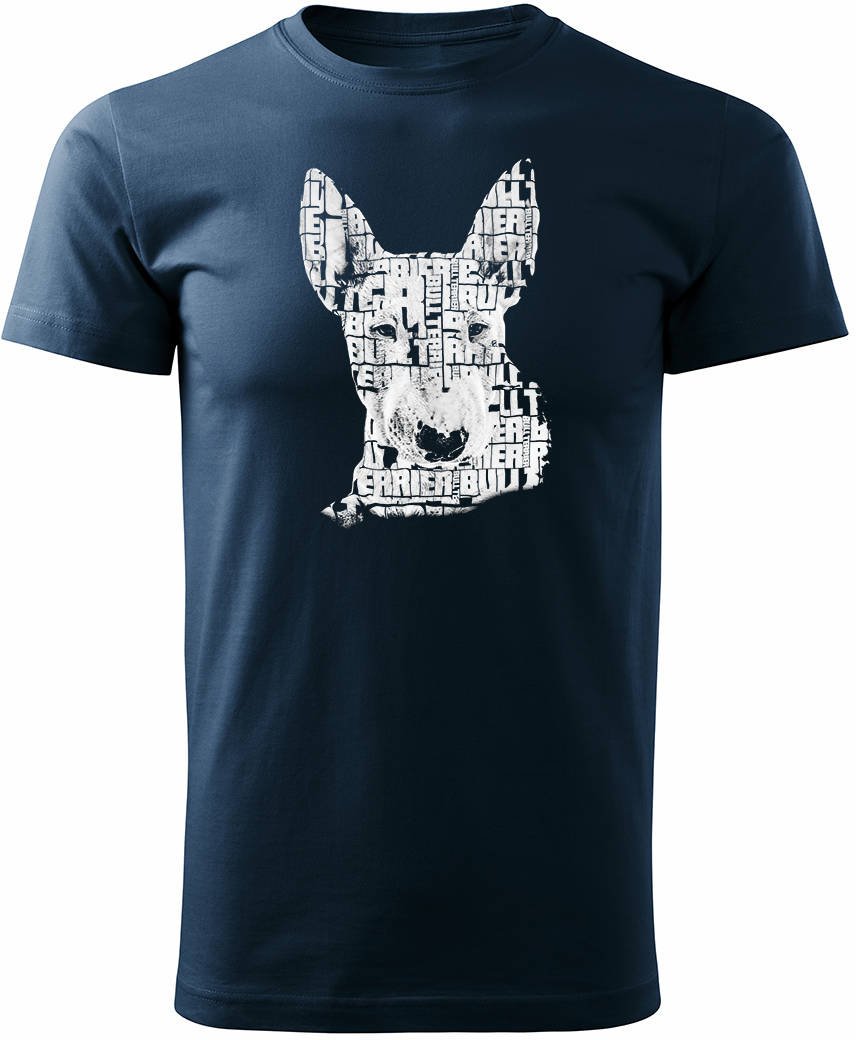 Topslang Koszulka z bulterierem bulterier bull terrier męska granatowy REGULAR M