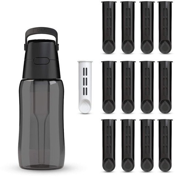 Butelka Filtrująca Dafi SOLID 0,5 Czarna Zbiornik Czarny 13 Filtrów