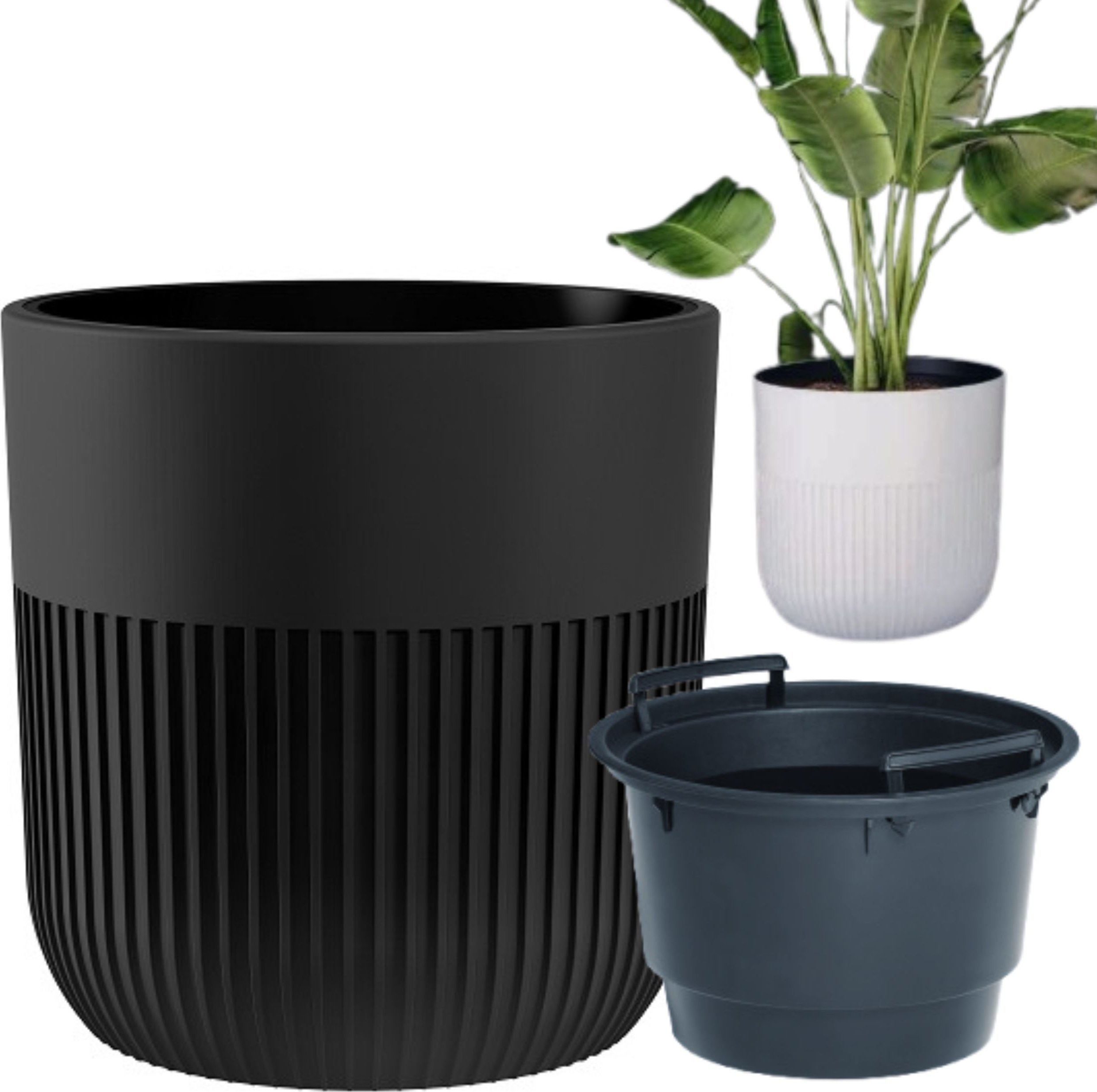 Doniczka okrągła LUCA 30 z wkładem Donica + wkład dystansowy