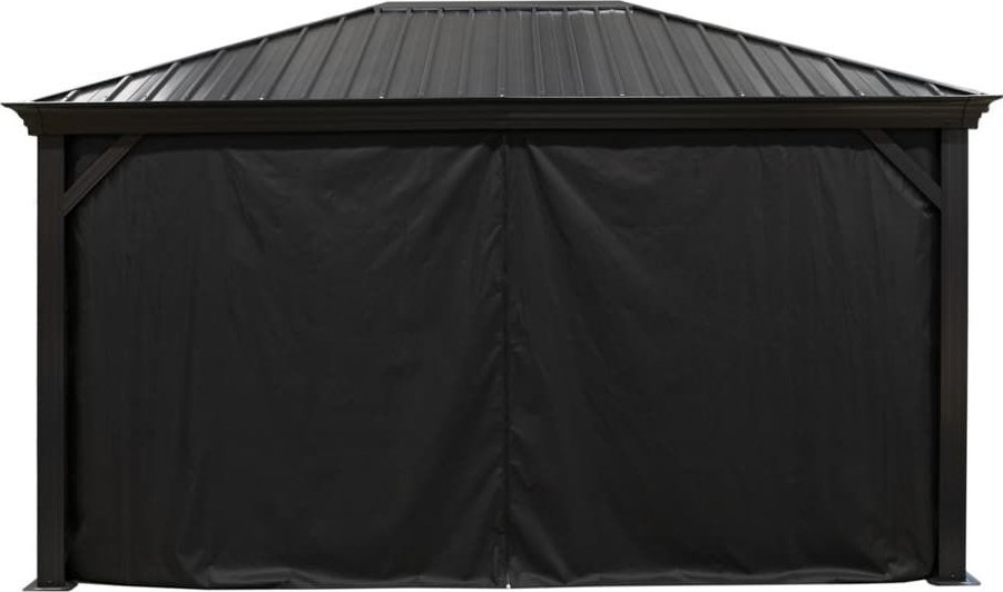 vidaXL Sojag Zasłony wraz z klipsami do altanki Marsala 1220 Czarny