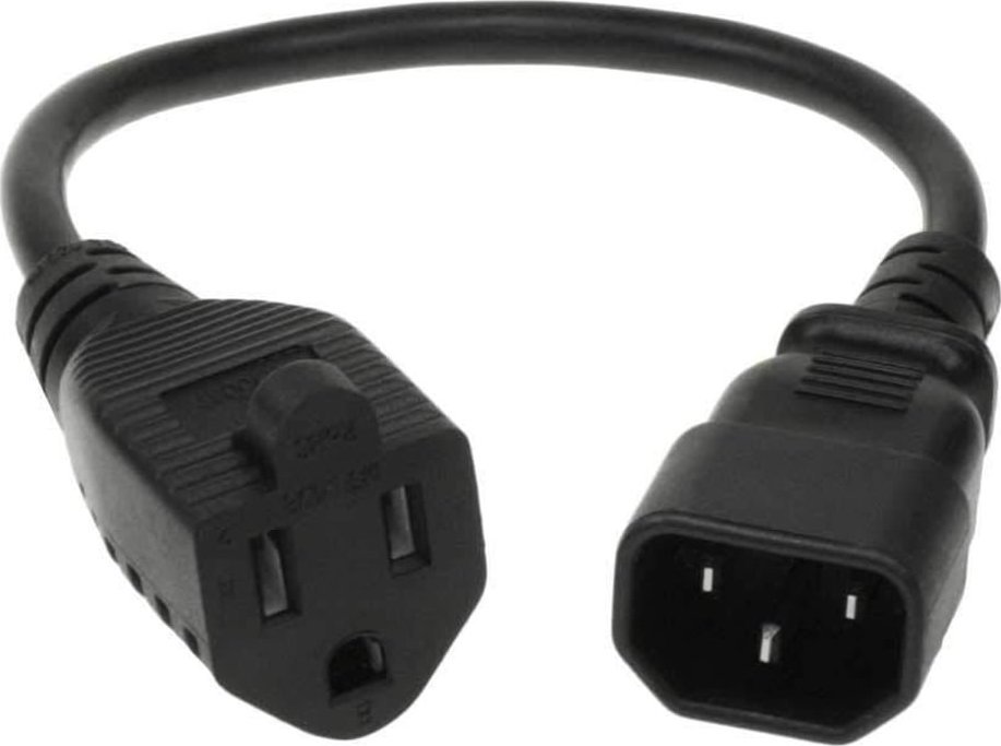 Kabel zasilający MicroConnect PE110403SJTC14-IT kabel zasilające Czarny 0,3 m NEMA 5-15R C14 panel