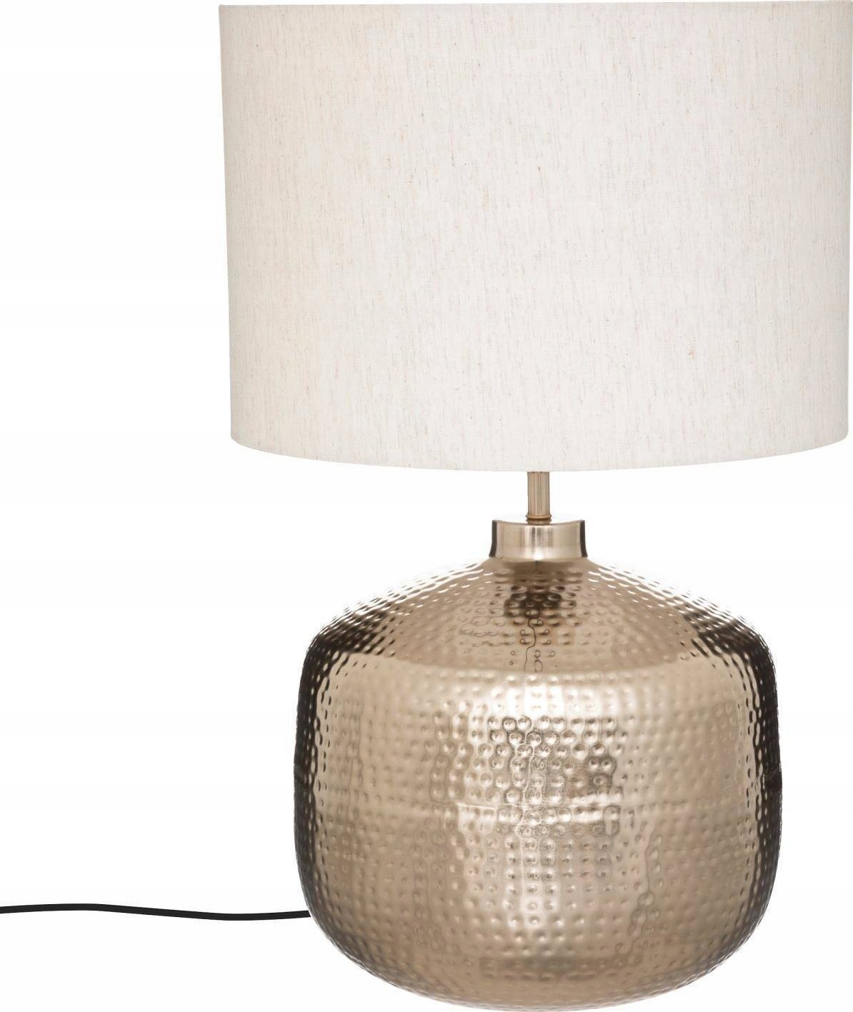 Atmosphera Lampa z beżowym abażurem Kais, metalowa podstawa, wys. 52 cm