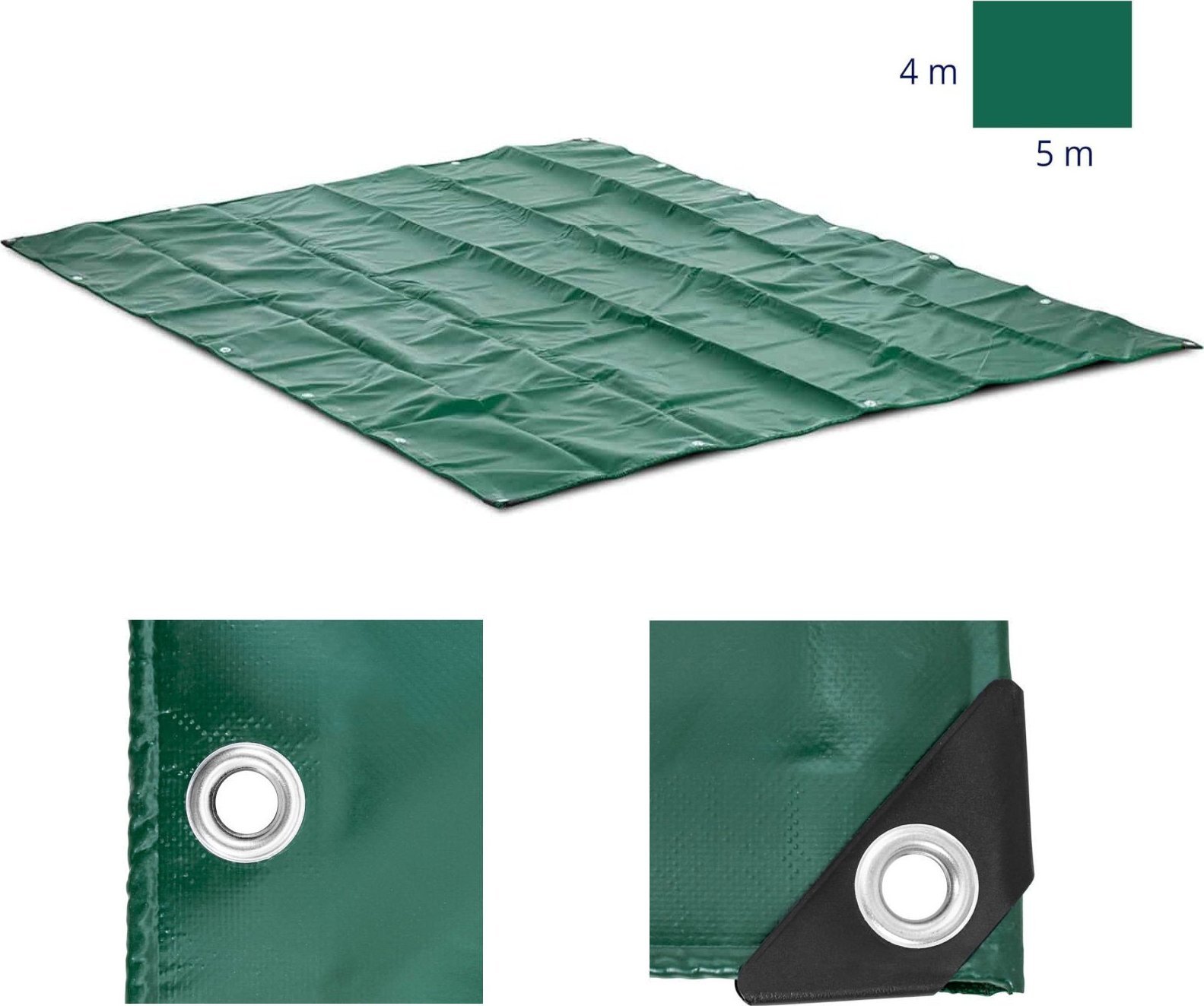 Plandeka Wiesenfield Plandeka płachta ochronna okryciowa z oczkami PVC 650 g/m2 500 x 400 cm Plandeka płachta ochronna okryciowa z oczkami PVC 650 g/m