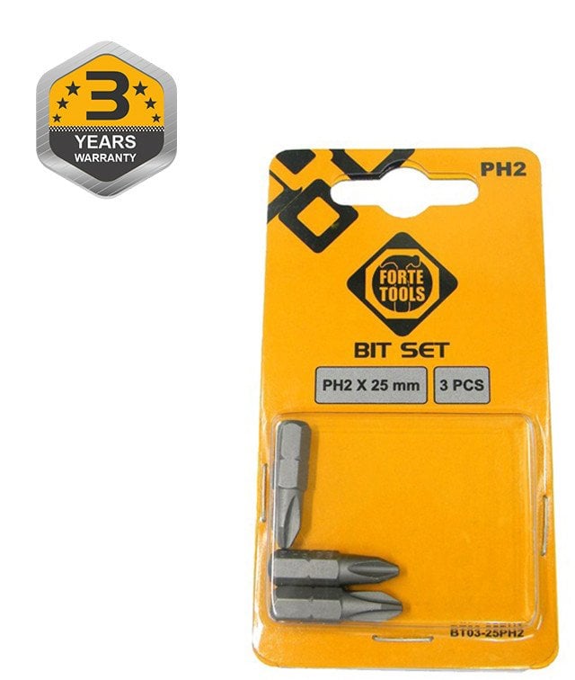 SCREWDRIVER BIT PH2X25MM 3PCS