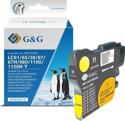 Tusz G&G kompatybilny z LC-980Y, LC-1100Y, NP-B-0061Y/1100Y/980Y, yellow, 260s