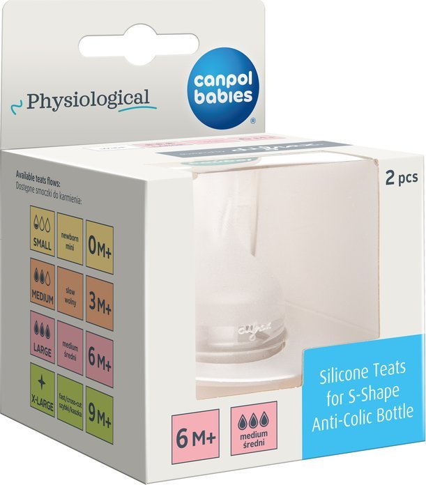 Smoczek silikonowy do butelki S-Shape L 2 szt. 59/893