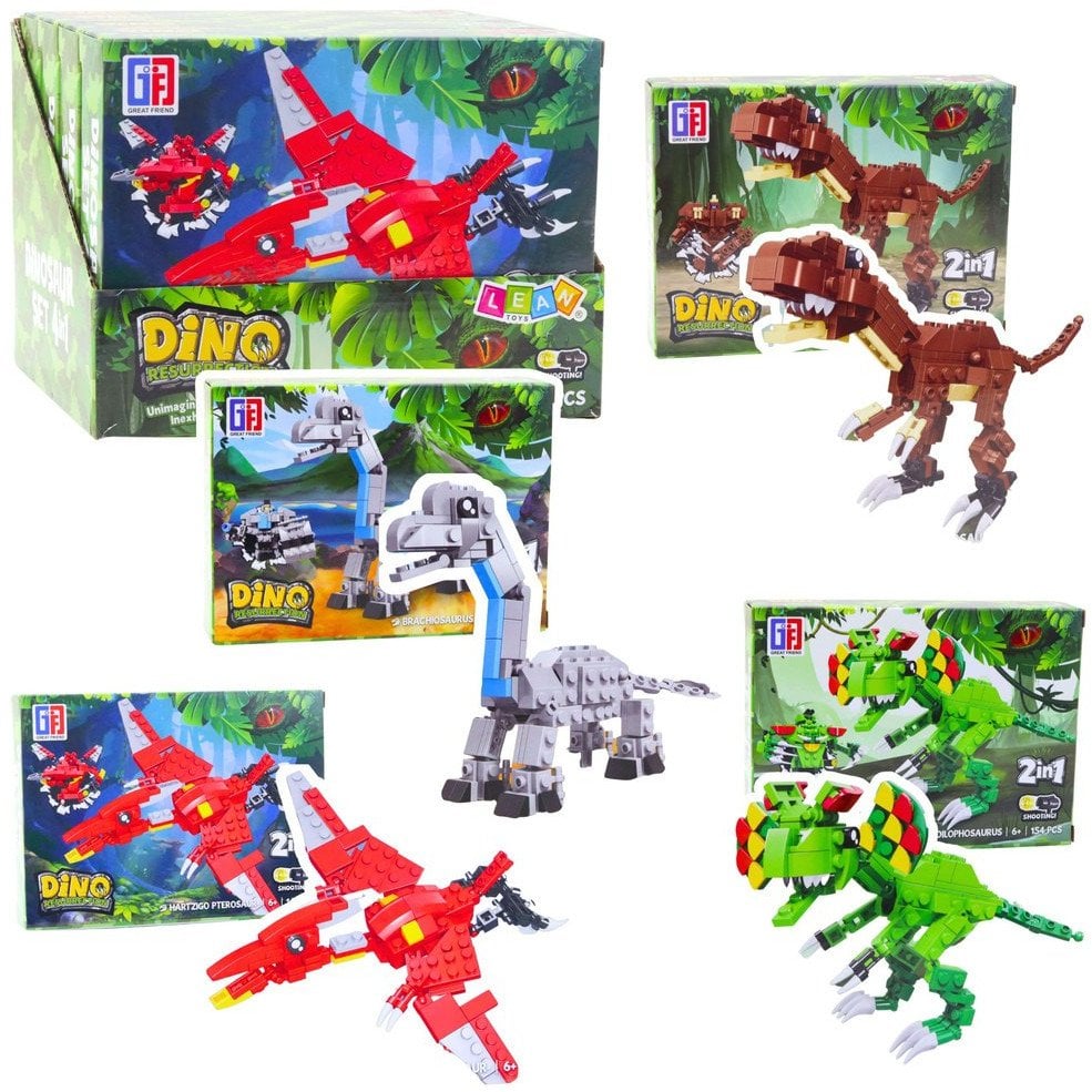 Klocki Konstrukcyjne Zestaw Dinozaur Robot 2w1 145-161 el. Mix EDUKAMP