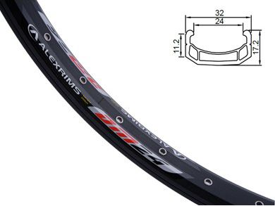 Alexrims Obręcz extreme DM24 bok CNC kapslowana 24"x48 czarna (ALX-DM24484)