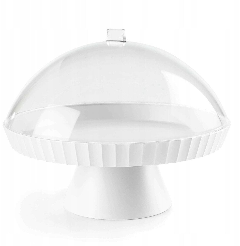 AGORA Patera do ciasta z pokrywą biała