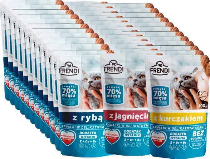 Frendi Frendi kawałki w delikatnym sosie mix smaków dla kota 36x100g