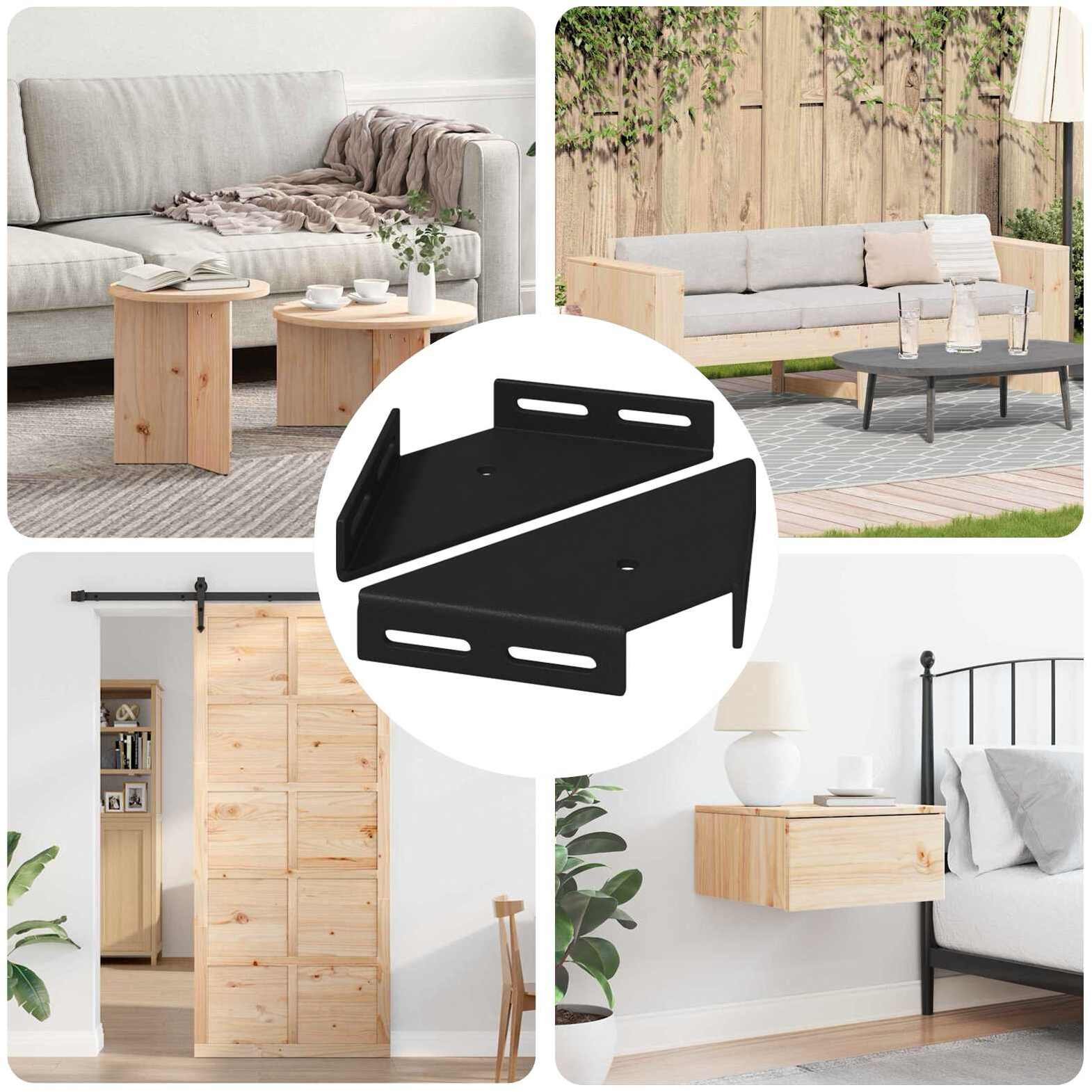 vidaXL Uchwyt narożny 2 pcs Czarny 138,5 x 50,5 x 16 mm Żelazo