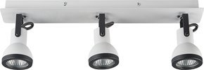 Lampa sufitowa Beliani Lampa sufitowa 3-punktowa prostokątna metalowa biała z czarnym BARO!