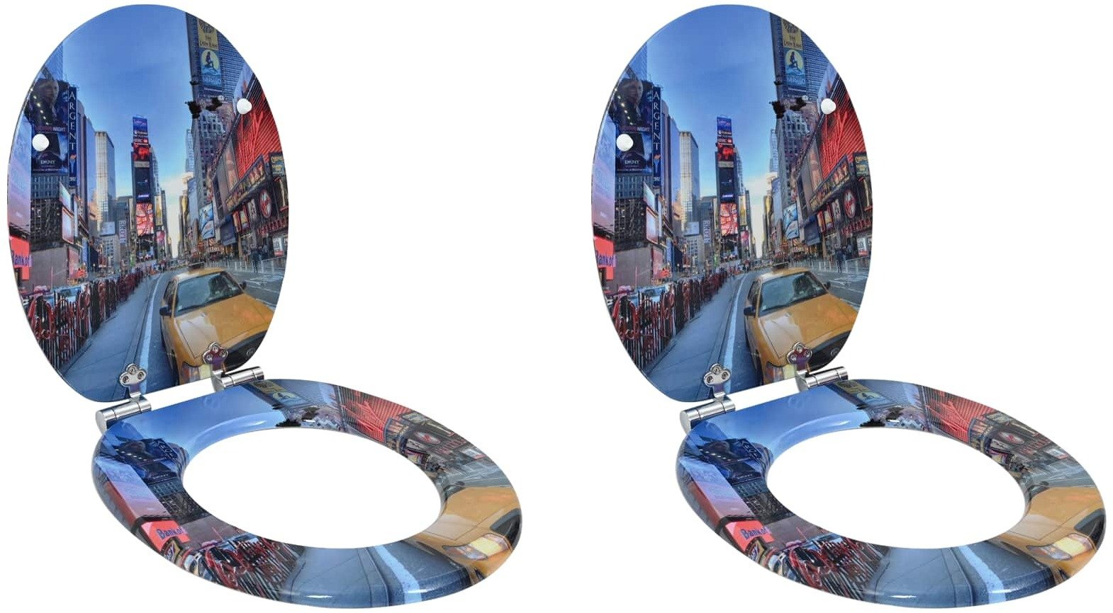 vidaXL Deska toaletowa 2 pcs Wielokolorowe 43,8 x 37,8 cm Płyta MDF