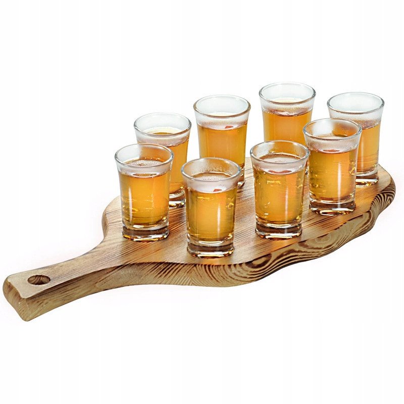 Kesper Deska do szotów zestaw z 8 kieliszkami sosn