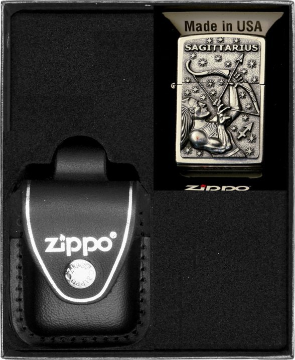 Zestaw ZIPPO Zapalniczka ZODIAC SAGITARIUS strzelec Prezentowy No3