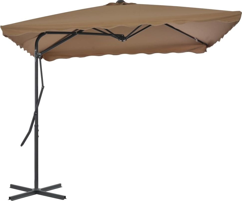 vidaXL Parasol ogrodowy na słupku stalowym, 250 x 250 cm, kolor taupe