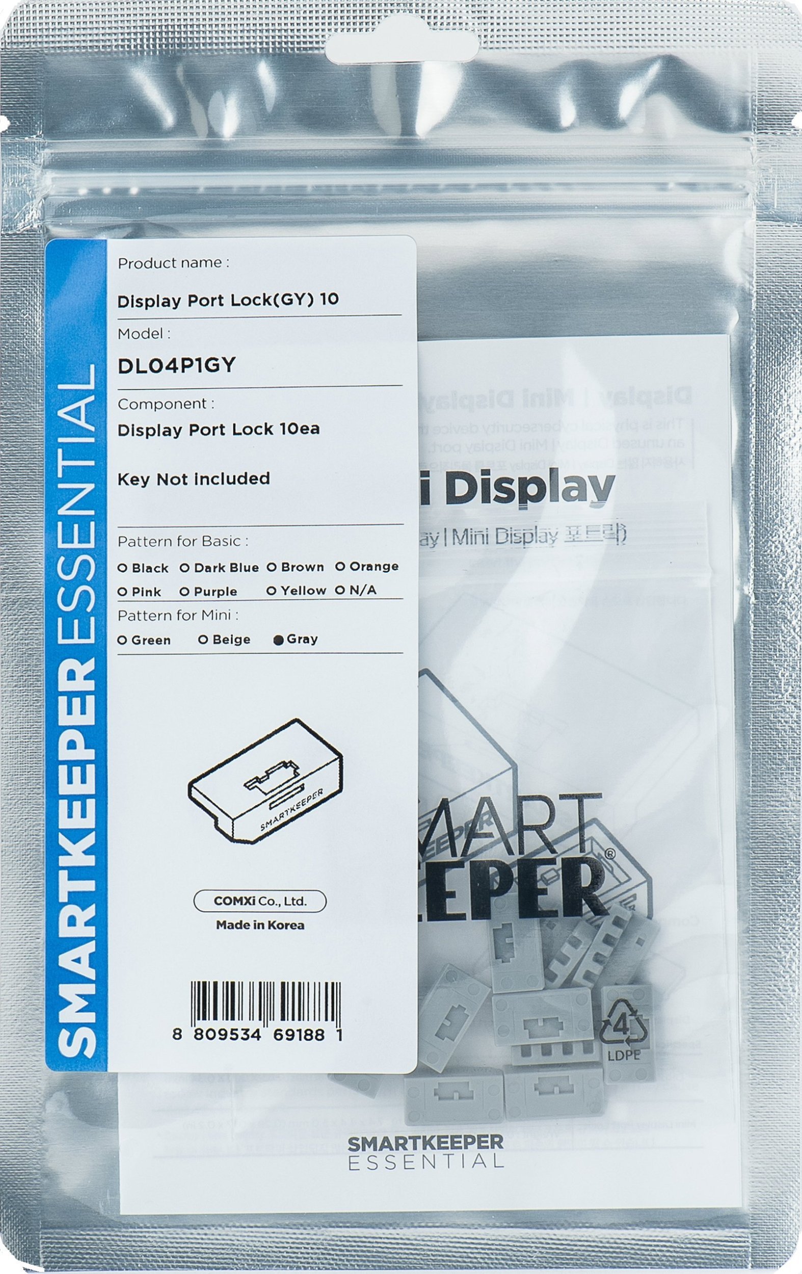 Smartkeeper SmartKeeper Mini "DisplayPort" Blocker grau 10 Stk.