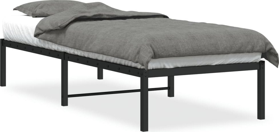 Metalowa rama łóżka, czarna, 80x200 cm