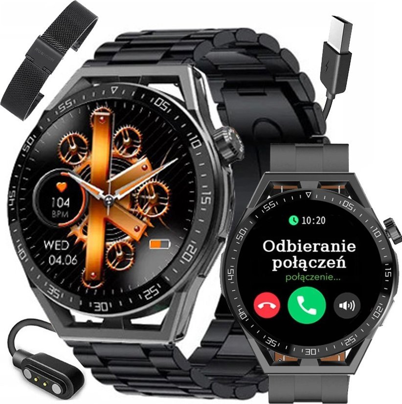 Zegarek SMARTWATCH Rubicon RNCE88 czarny / trzy paski