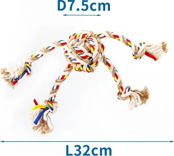 Nobleza Zabawka z bawełnianego sznura z piłką dla psa Zabawka z bawełnianego sznura z piłką dla psa