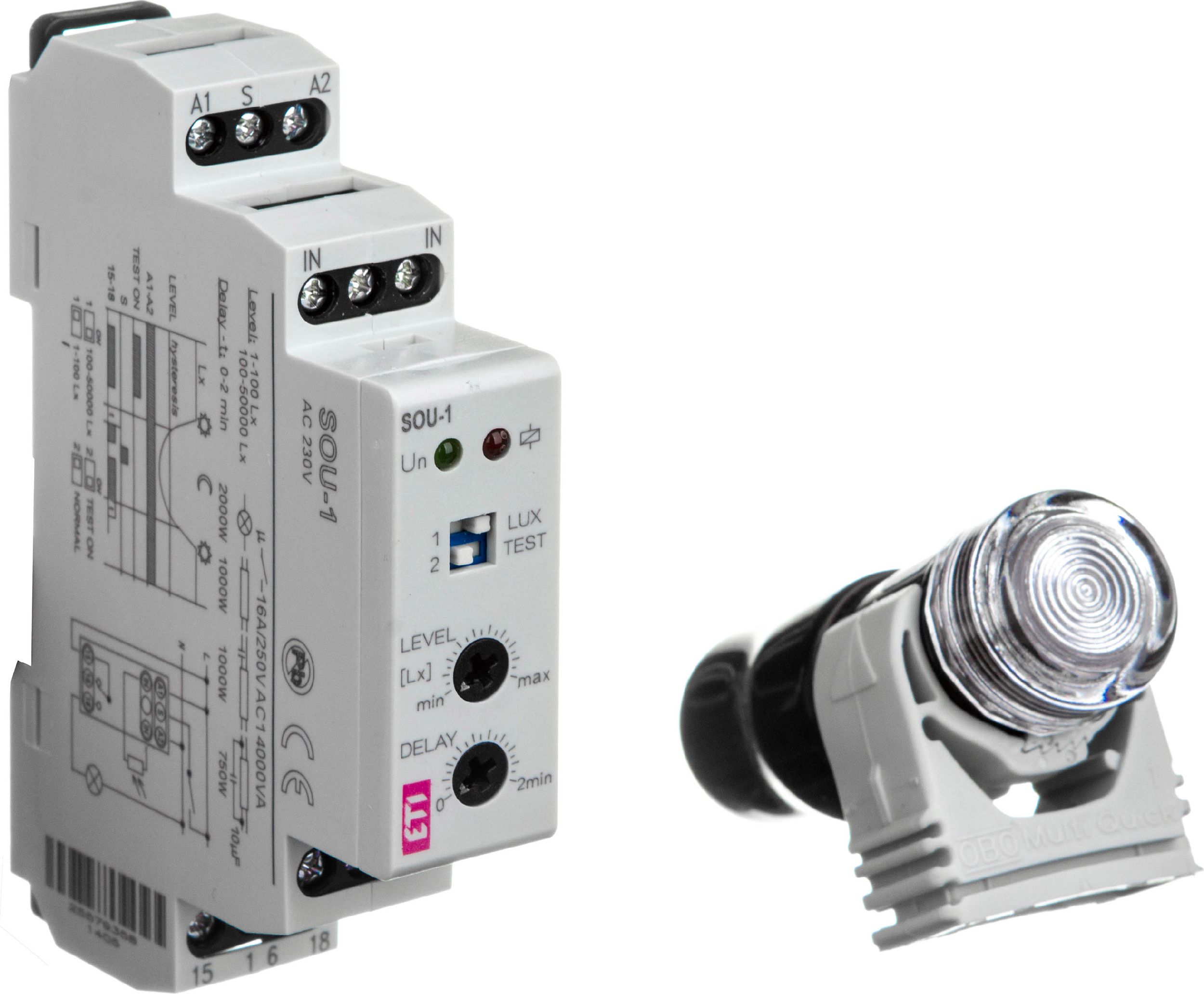Eti-Polam Automat zmierzchowy 16A 230V 1-50000lx DIN SOU-1 230V (002470011)