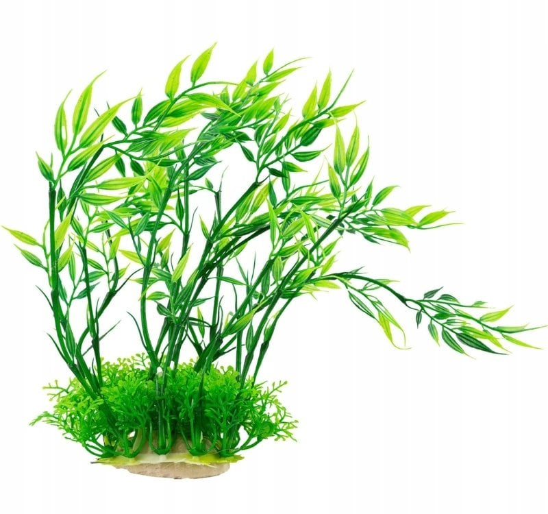 Aquael Aqua Natura, roślina do dekoracji akwarium, z różowym akcentem, plastikowa, 15-20cm, drobnolistna