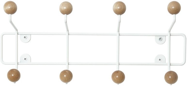 Wieszak na ubrania na ścianę SATURNUS, drewniane gałki, 34 cm