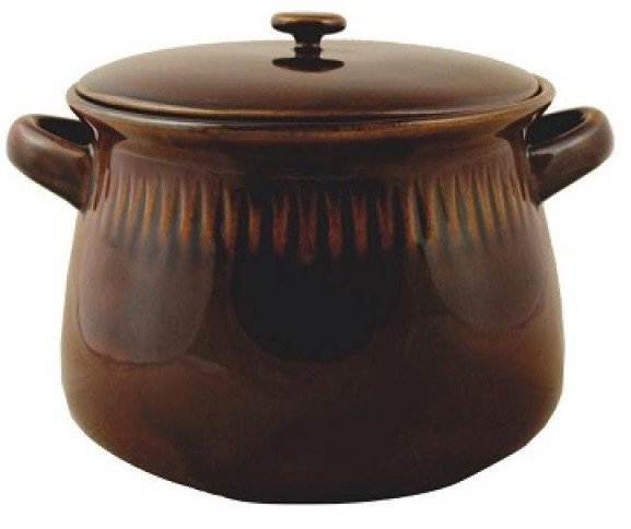Garnek kamionka na smalec zupę ogórki kapustę Chomik 3 L brązowy