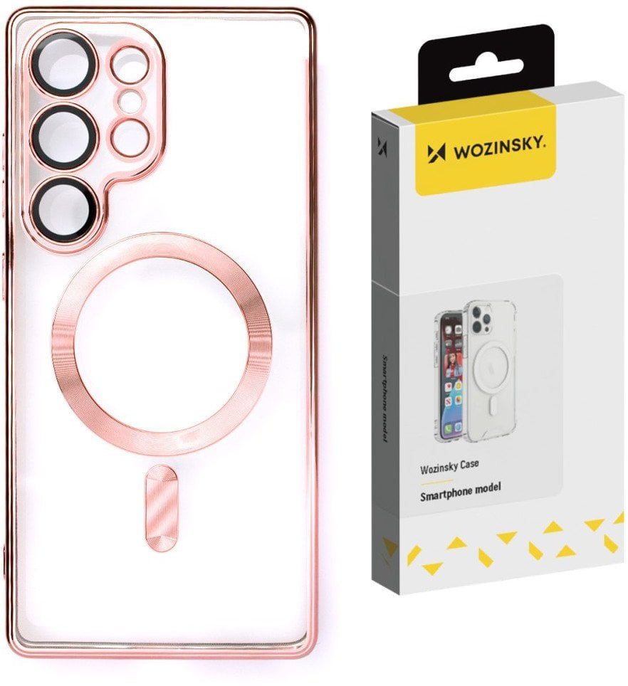 Etui Wozinsky Electroplated Case z Magsafe na Samsung Galaxy S25 Ultra - różowe