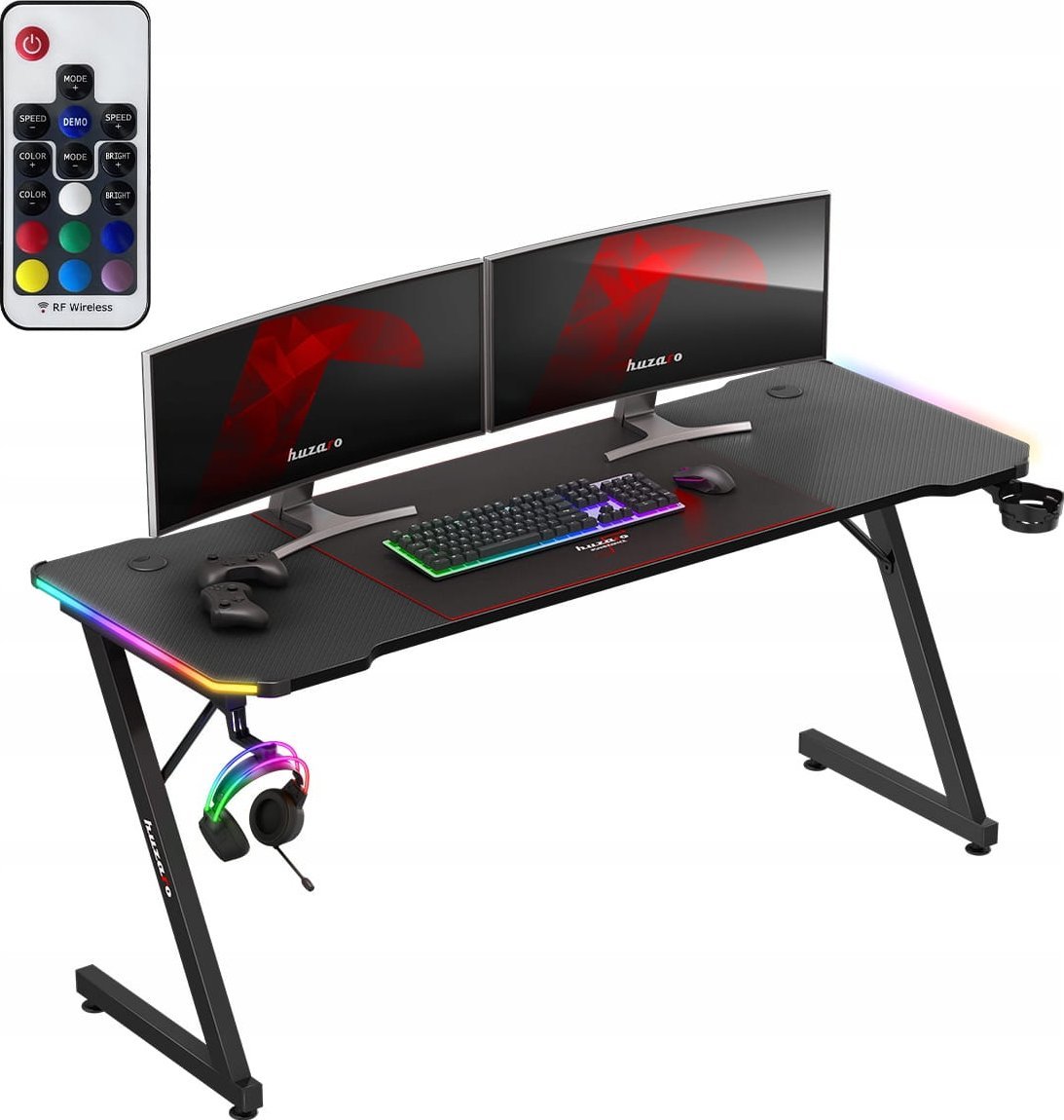 Biurko Huzaro Biurko Gamingowe Komputerowe Huzaro Hero 4.8 Rgb Led 160 Cm + Podkładka