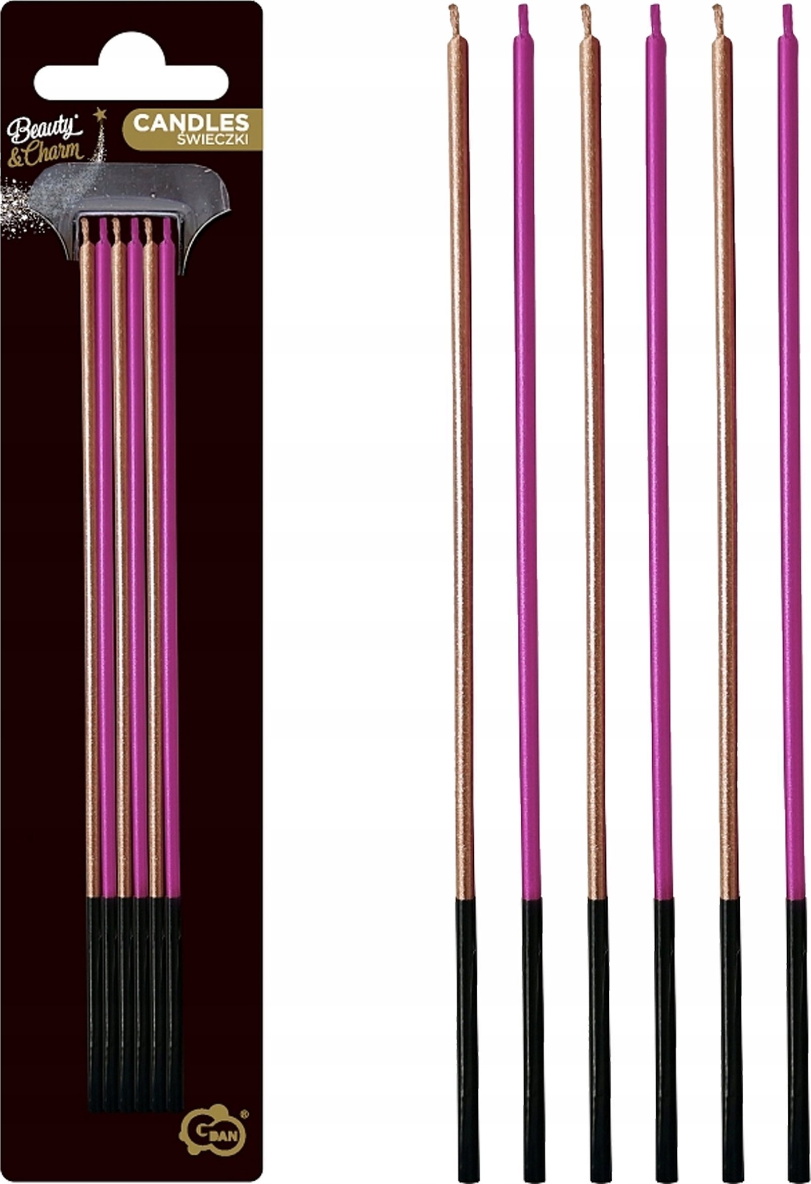 GoDan Świeczki B&C metaliczne 6szt