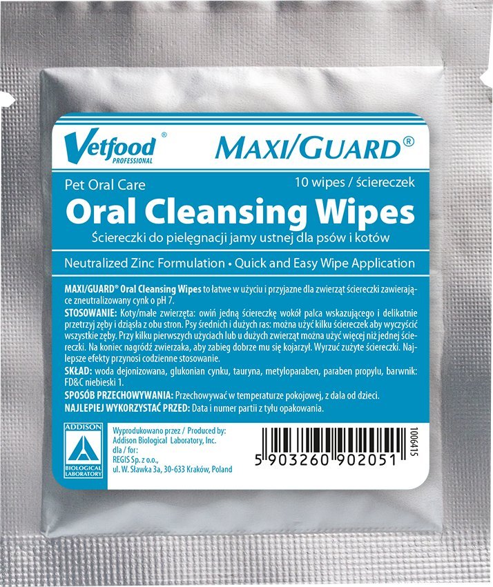 Triton VETFOOD MAXI/GUARD Oral Cleansing Wipes 10 szt.