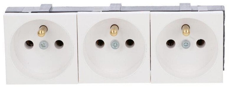 Gniazdo modułowe potrójne bez blokady białe WP45X4578