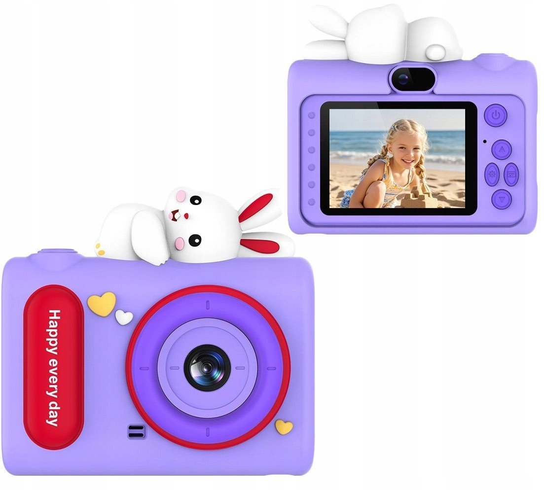 Aparat Cyfrowy 40mp Kamera Hd Obiektyw Selfie Dla Dziecka Gry Mp3 / Xrec H05 / Fioletowy Królik