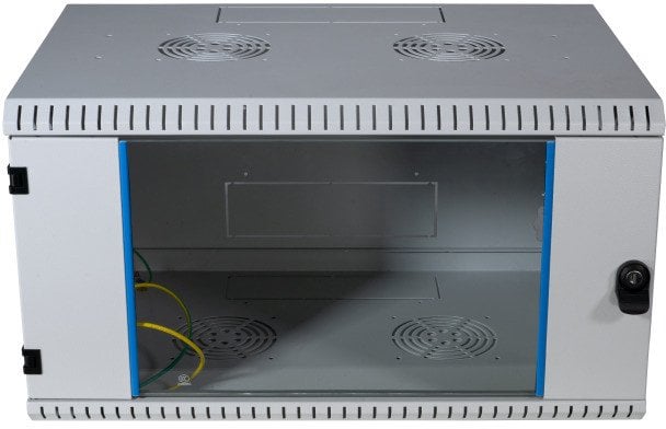 EFB 48,26cm Wandgehaeuse GRAU 9HE Tiefe 600mm 1-teilig komplett vormontiert RAL7035 Seitenwaende abnehmbar Abschliessbar