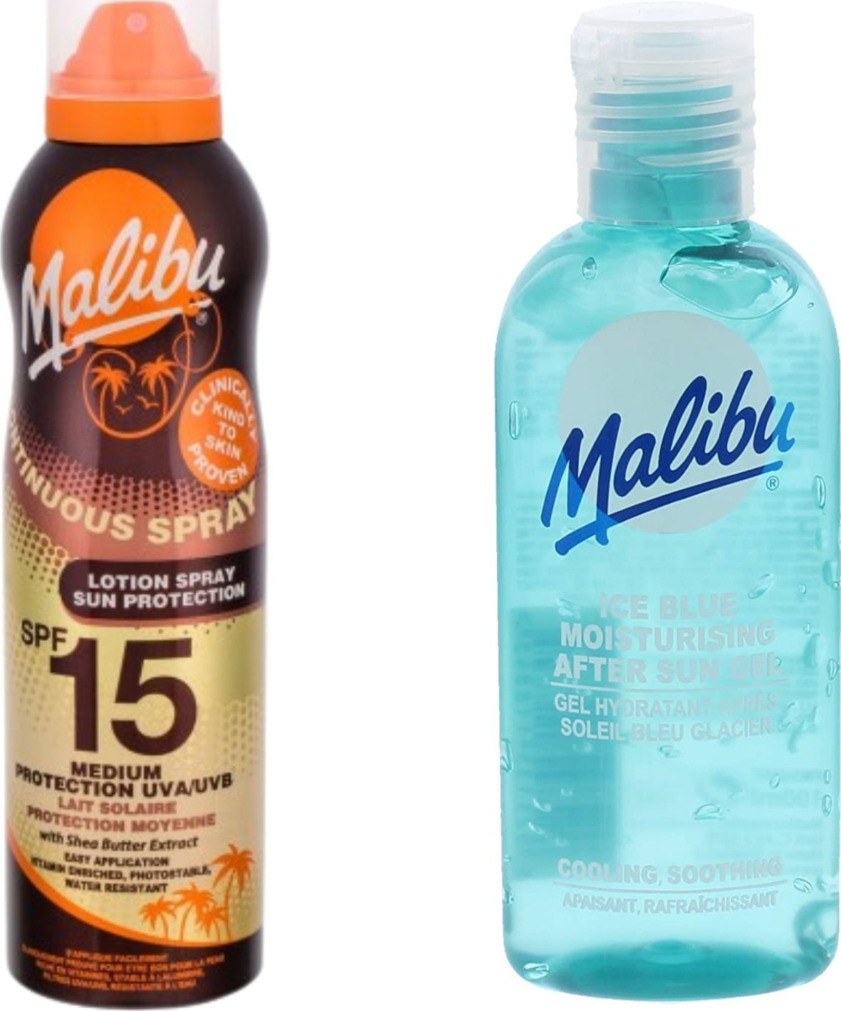 Malibu Malibu SPF15 Balsam W Aerozolu 175ml + Żel Po Opalaniu 100ml